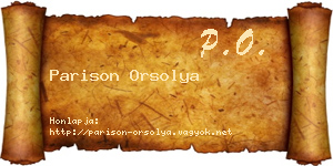 Parison Orsolya névjegykártya